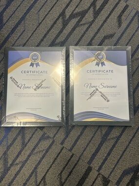 Certificate Frames with Blue and Gold Accents (Set of 2)